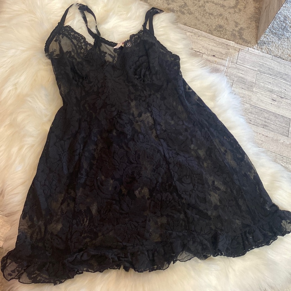 Victoria’s Secret Black lace Babydoll Gown